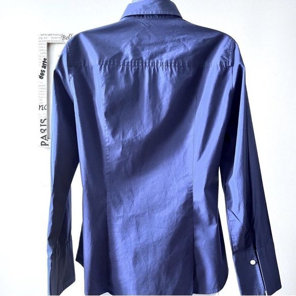 J.Crew Navy Blue Cotton Button Down Shirt Size M - Picture 4 of 6